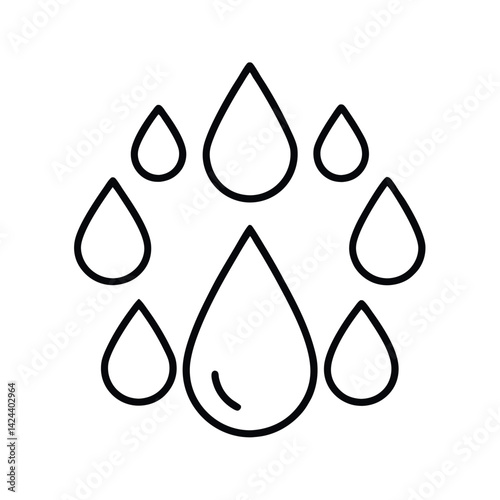 outline of rain with white background