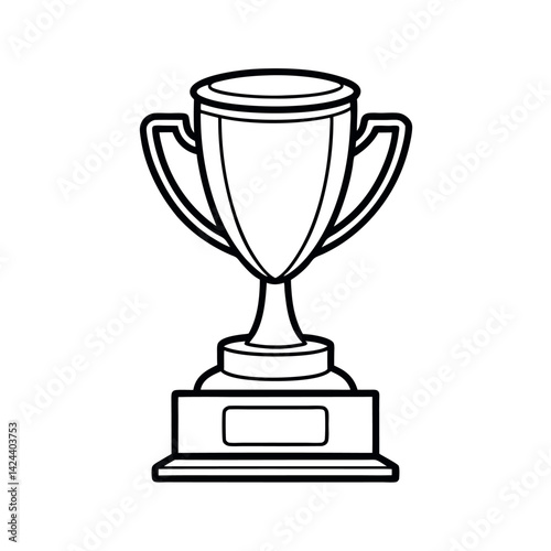 outline of trophy with white background