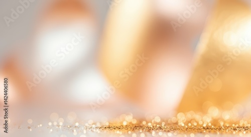 Abstract golden bokeh background with warm light tones