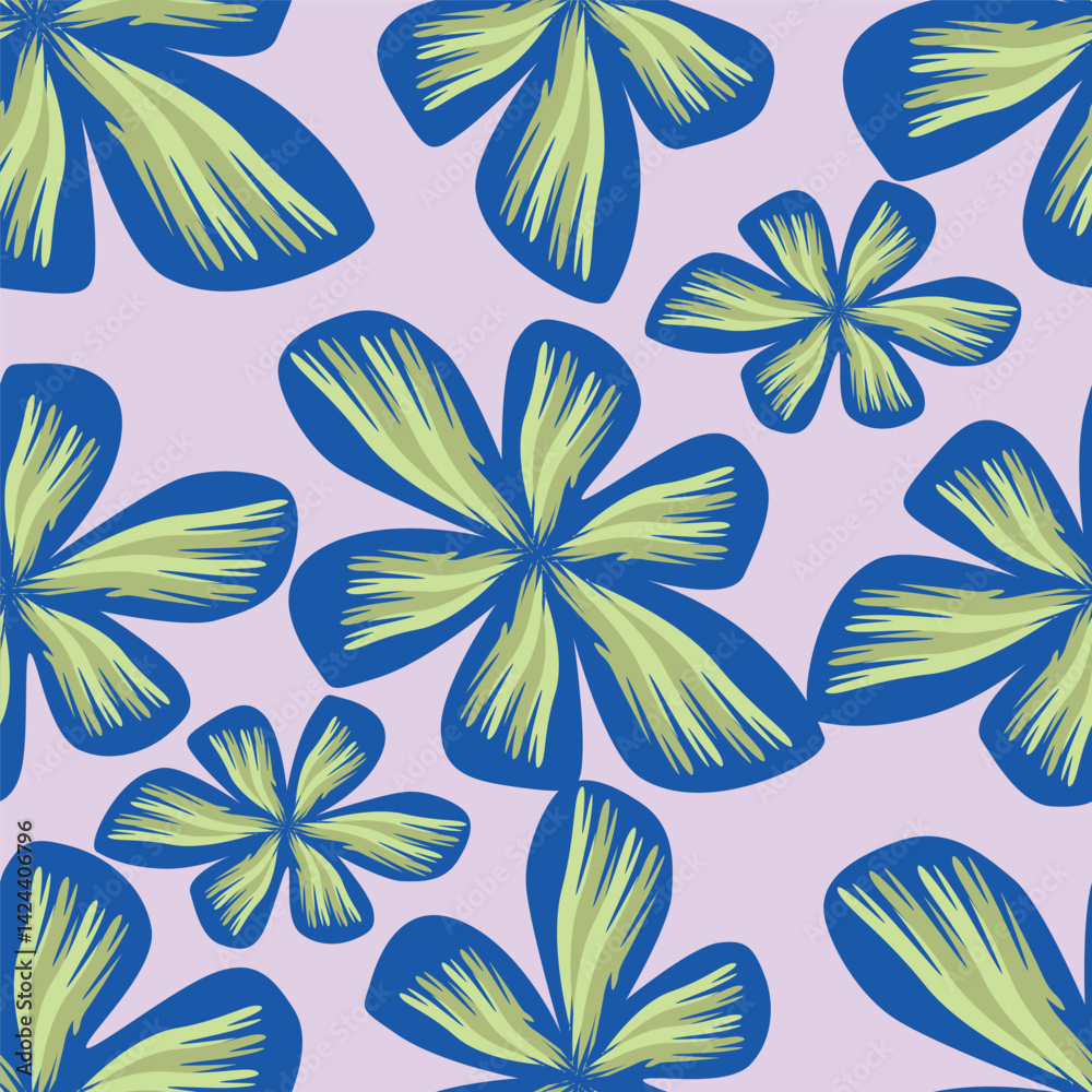 Fototapeta premium Watercolor floral seamless pattern for wallpaper, prints design. Flower background. Summer textile texture. Ornament illustration. 