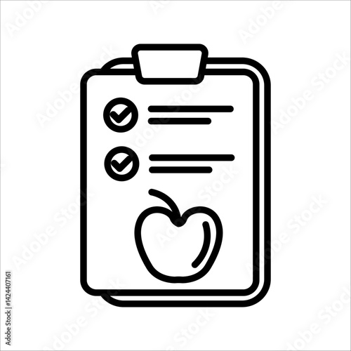 meal plan line icon. linear style sign for mobile concept and web design. Outline vector icon. Symbol, logo illustration. Vector graphics