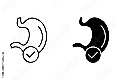 Stomach protection concept icon editable stroke outline icon isolated on white background flat vector illustration. 