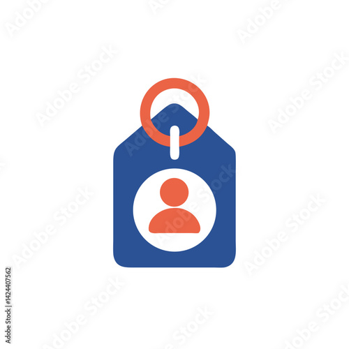 user-tag icon with user silhouette in simple design  