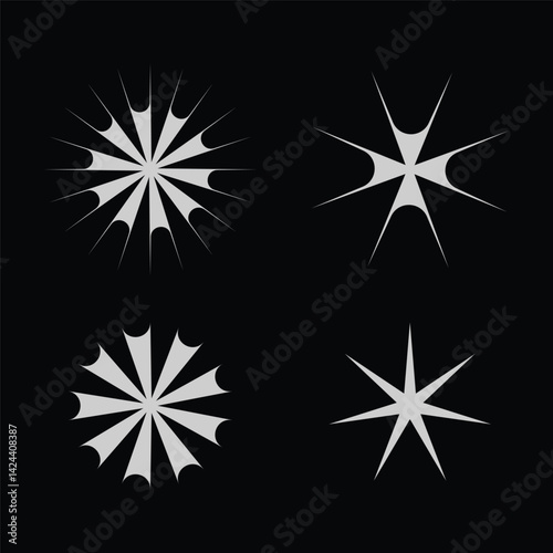 Y2K Pack Metal Vector Editable 90s photo