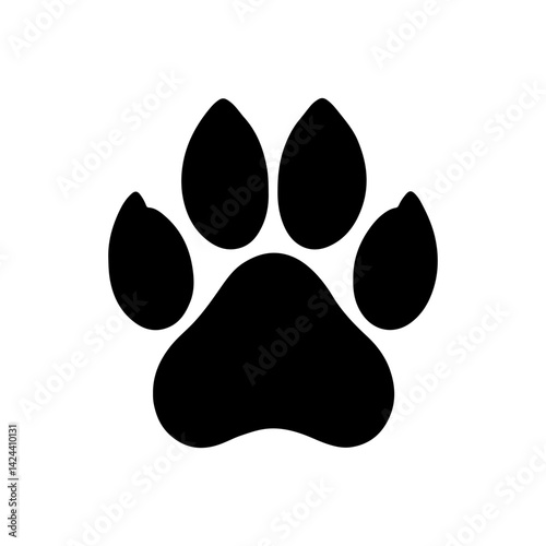 Cheetah footprint silhouette vector flat design.