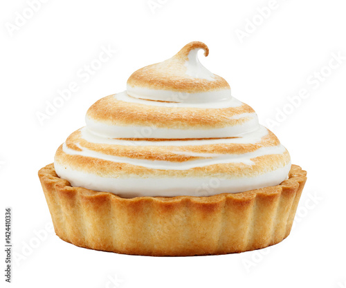 Toasted Meringue Tart on Transparent Background