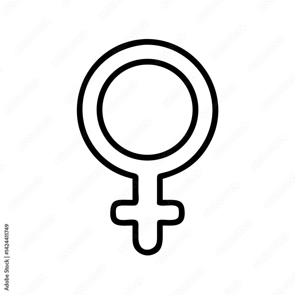 Female Symbol Icon in Minimalistic Design, vector Female Symbol Icon in Minimalistic Design, vector