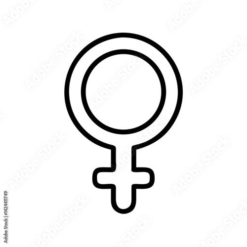 Female Symbol Icon in Minimalistic Design, vector  