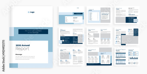 Editable Annual Report and business brochure design template