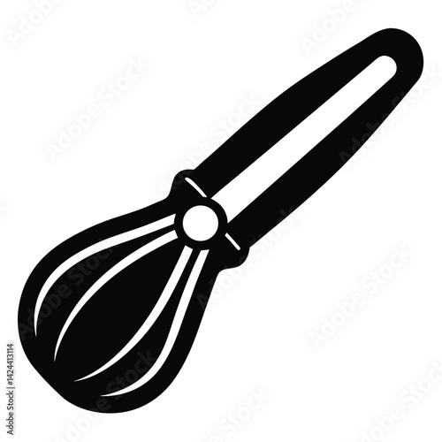 Isolated metal tool set shows a vector illustration of a red handle wire cutter cutting a steel wire