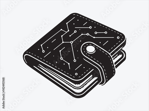 Wallet Silhouette with Folded Design for Finance, Personal Accessories, and Everyday Essentials
