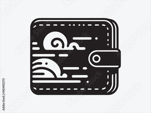 Wallet Silhouette with Folded Design for Finance, Personal Accessories, and Everyday Essentials