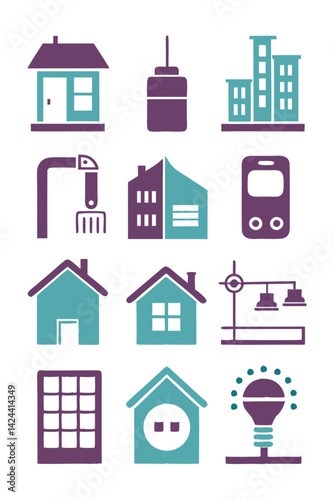 Real Estate, Home, Building icons and Symbol Collection