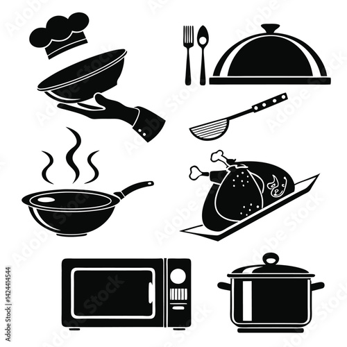 set of kitchen icons