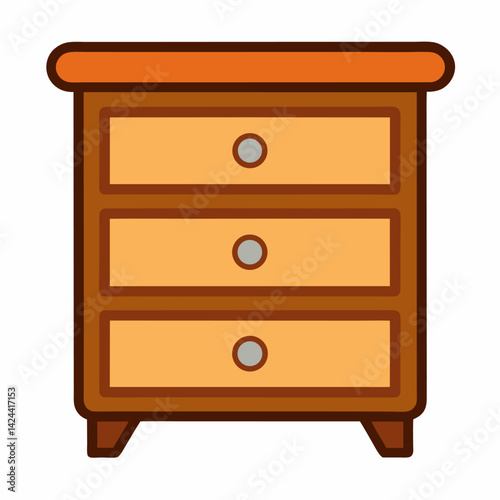 new style wooden dresser furniture vector icon on white background