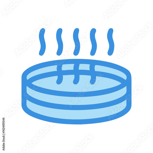 Blue Hot Tub Illustration on Black Background Icon
