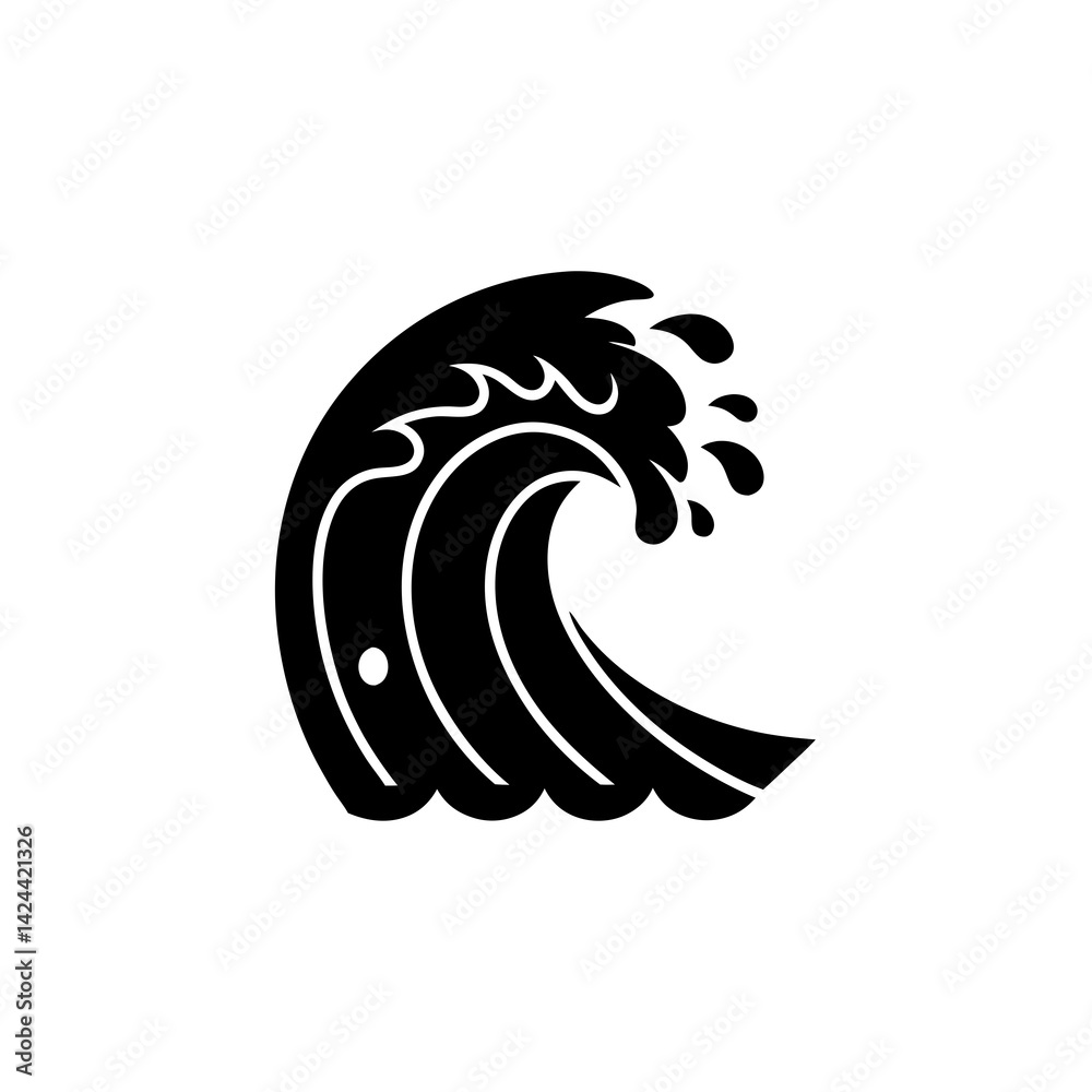 creative details Water Wave Icon vector Illustration creative details Water Wave Icon vector Illustration