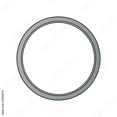 A Simple Silver Ring Design Depicted, a study in minimalist design frame or border vector illustration