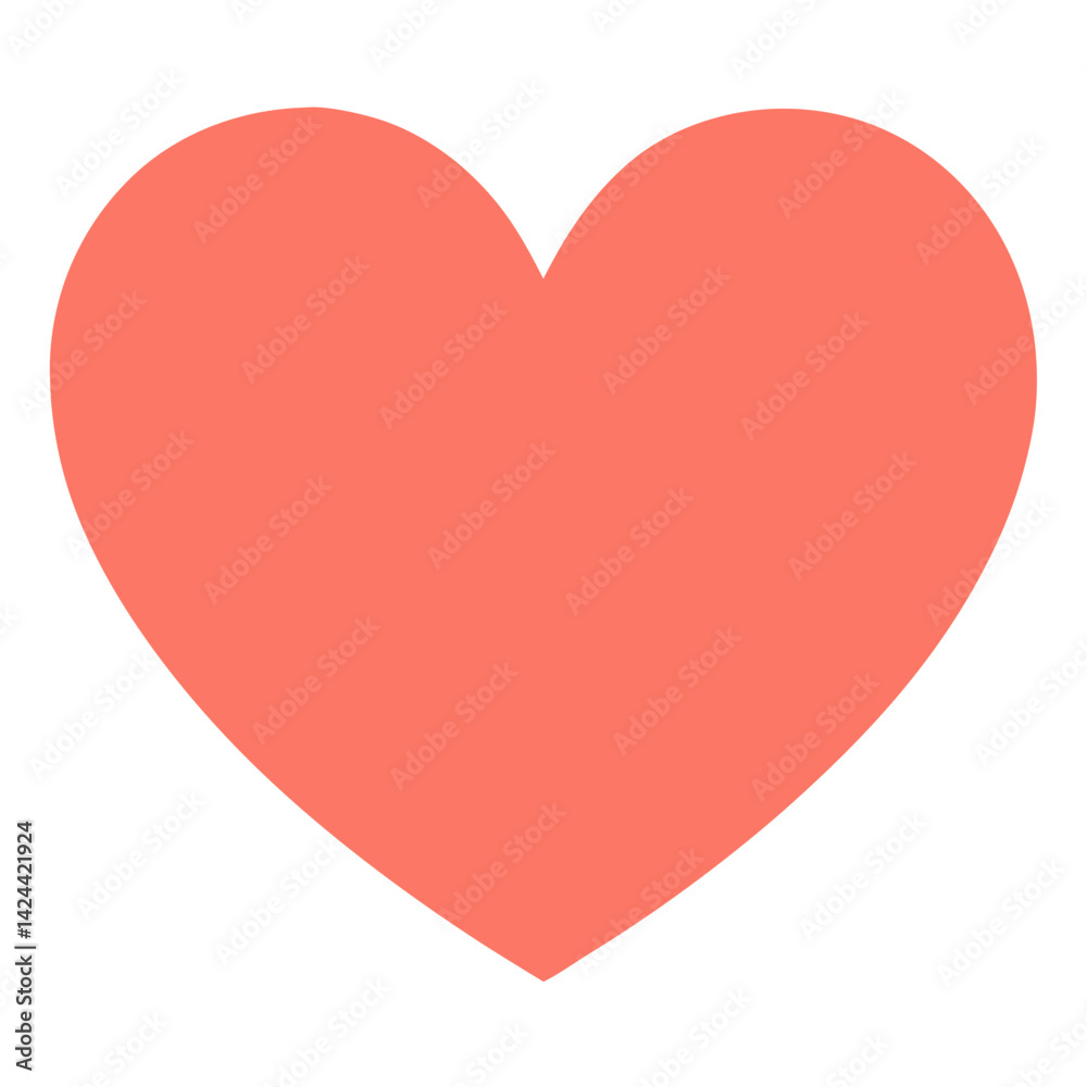 A simple, salmon-colored heart shape.