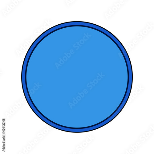 A simple yet captivating blue circle, rendered in a clean and contemporary style. Perfect for illustrating concepts of unity, completeness, or focus. 