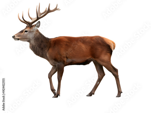 Red deer isolated on white background 