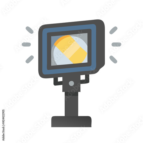 Modern Studio Light Illustration on Black Background