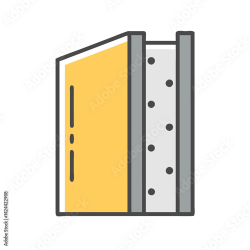 Gypsum board construction showing soundproofing, insulation, and framing