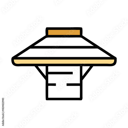 Modern Minimalist Japanese Lantern Flat Vector Illustration