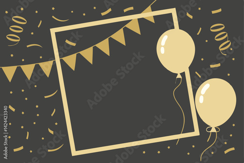 Elegant Festive Scene with Gold Decor on Dark Background Luxury Celebration Aesthetic