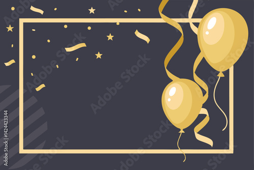 Elegant Festive Scene with Gold Decor on Dark Background Luxury Celebration Aesthetic