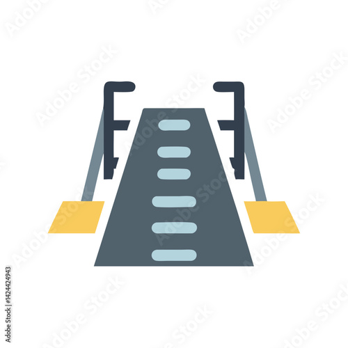 Modern flat vector illustration of a bridge icon