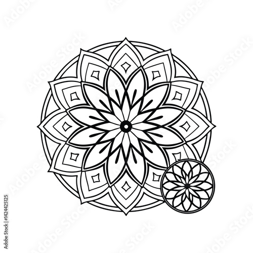 abstract floral mandala design