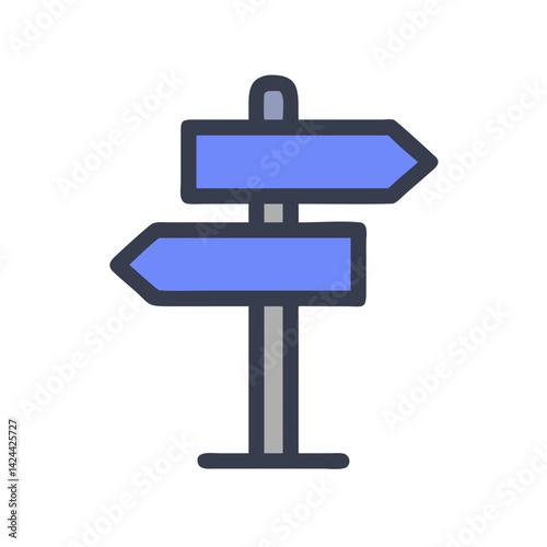 Signpost pointing in opposite directions with a black backdrop