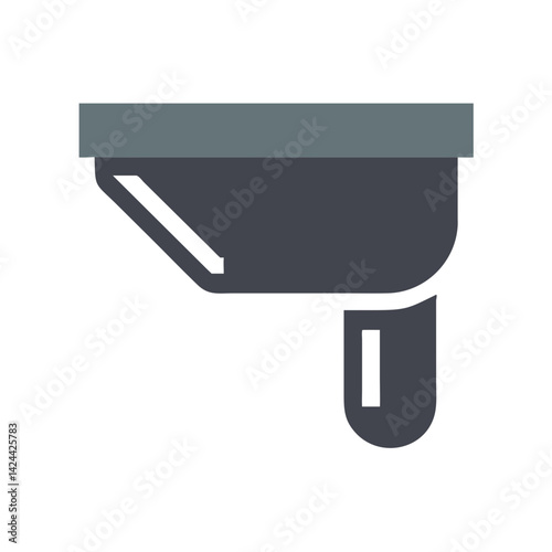 Modern flat design security camera icon on black