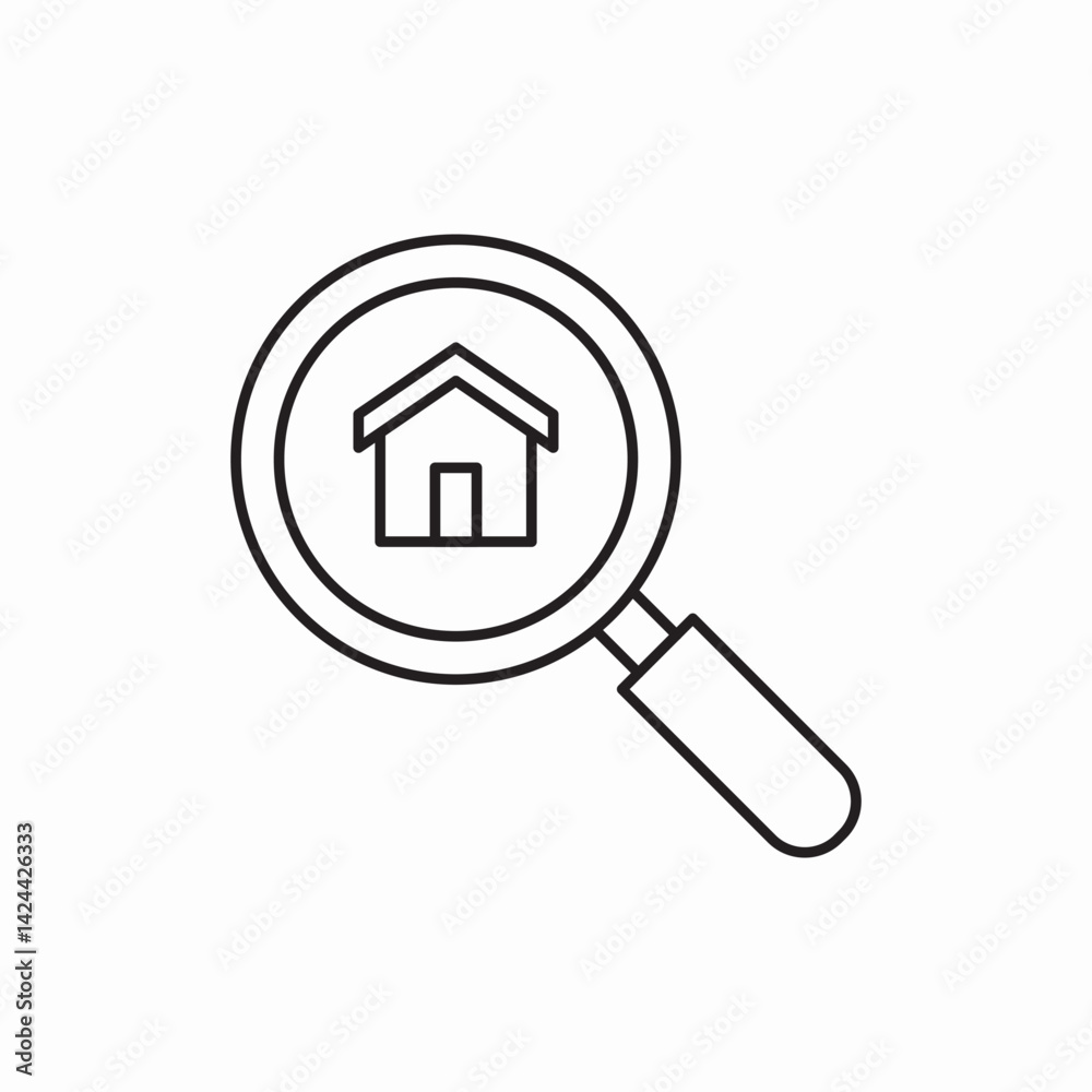 Property search tool icon vector sign Property search tool icon vector sign