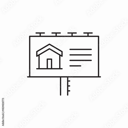 street board home house advertisement icon vector sign