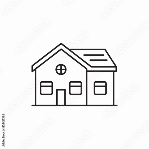 Single family residential house icon vector sign