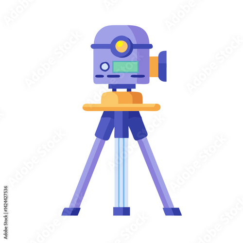 Colorful Total Station Geodetic Surveying Equipment on Black Background