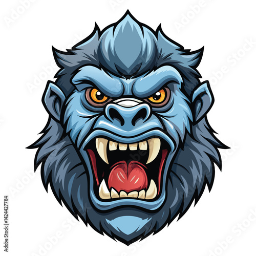Angry Blue Ape Face