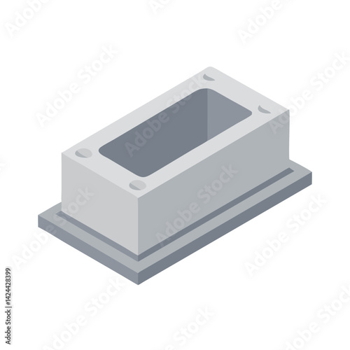 Isometric concrete manhole element for underground construction projects