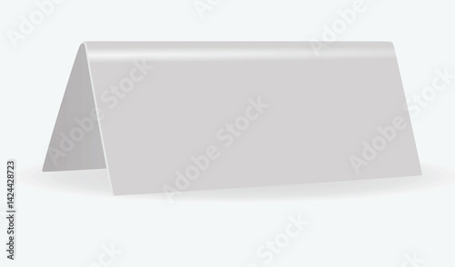 Blank grey table name card. vector illustration