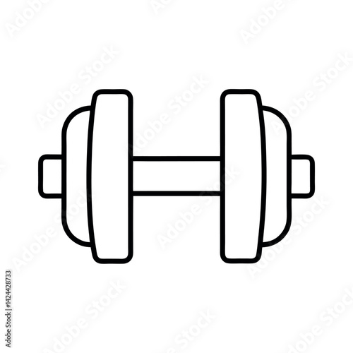 outline of dumbbell with white background