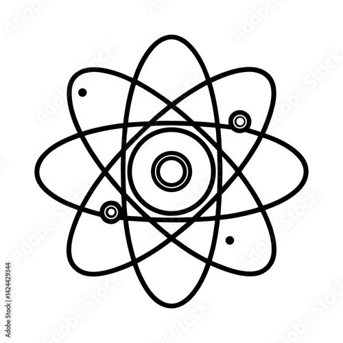 outline of atom with white background