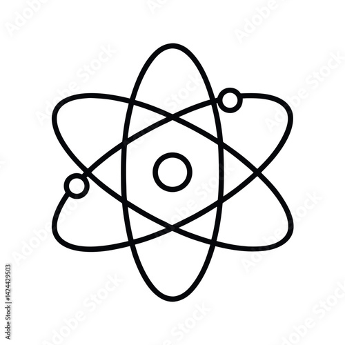outline of atom with white background
