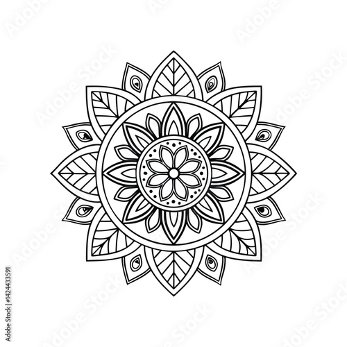 black and white mandala