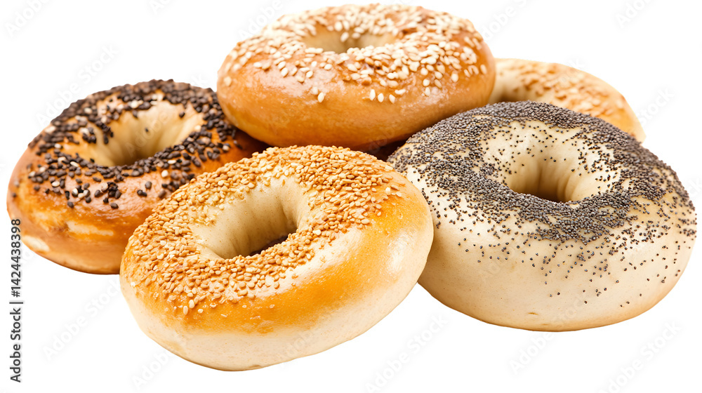 A batch of freshly baked donuts isolated on white background A batch of freshly baked donuts isolated on white background