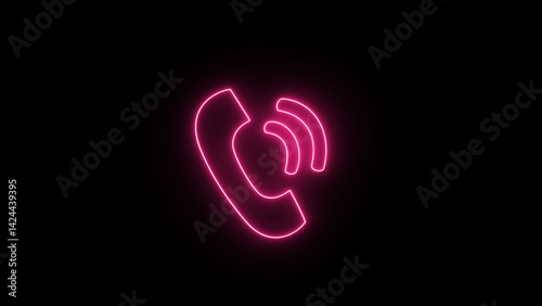 phone call icon in black background. Communication Icons Phone.