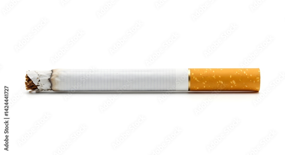 Unused Cigarette on Plain Background Unused Cigarette on Plain Background