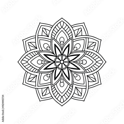 black and white mandala