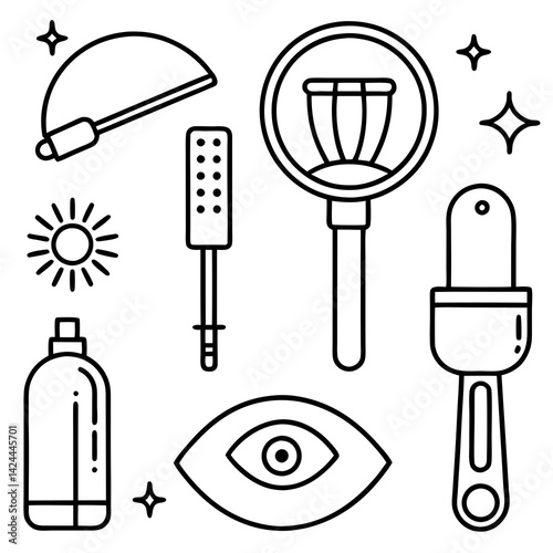 Spa Treatment Icons Collection Black and White Vector